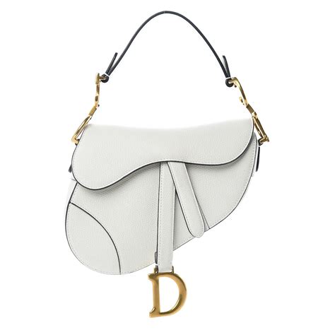 white Dior saddle bag